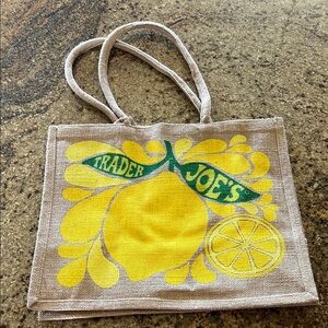 🌿Eco Friendly 100% Jute REUSABLE Trader Joe’s Tote Grocery Bag 🛒 🍋